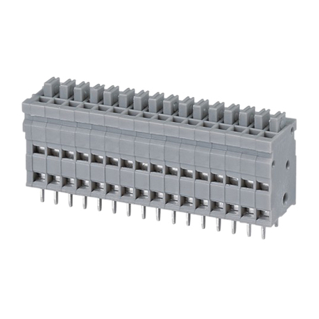 Screwless terminal blocks Push-button 1.0 mm² Pin spacing 2.54 mm 16-pole PCB Connector